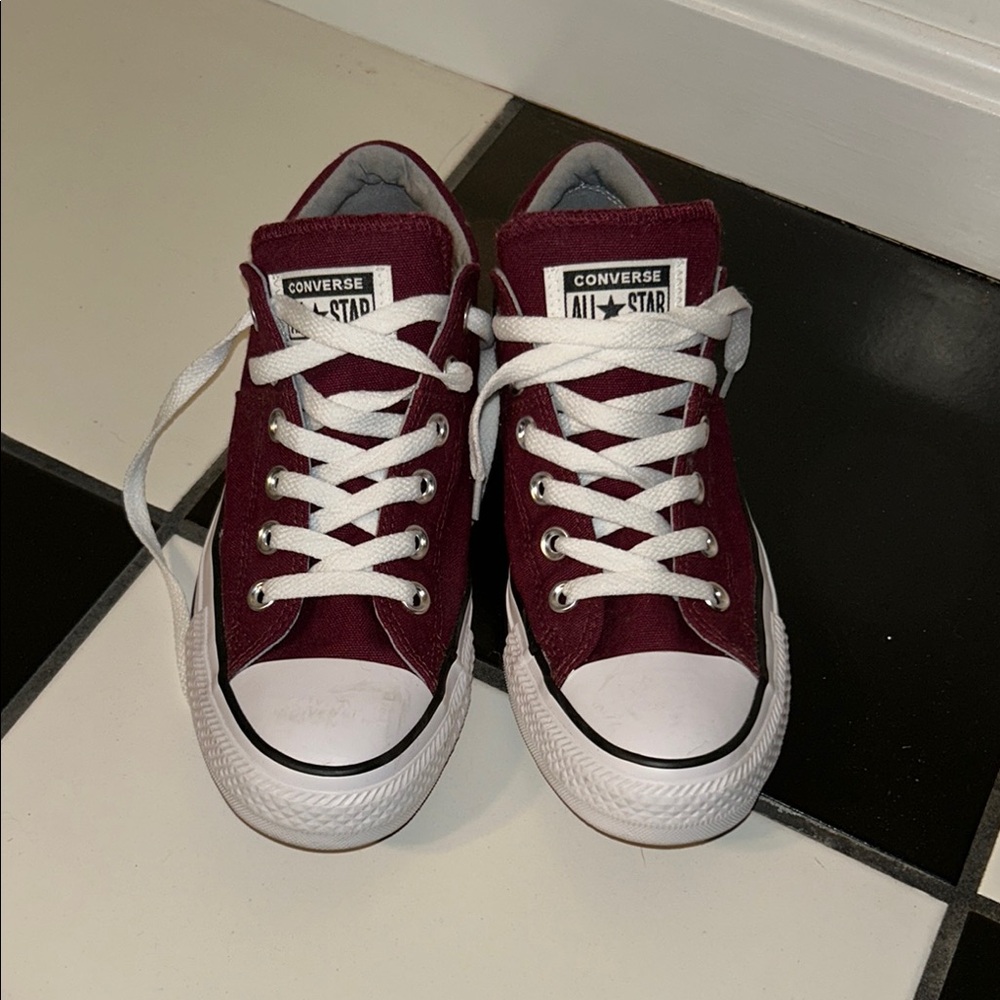 Converse Red and White Sneakers Classic Low-Top Design